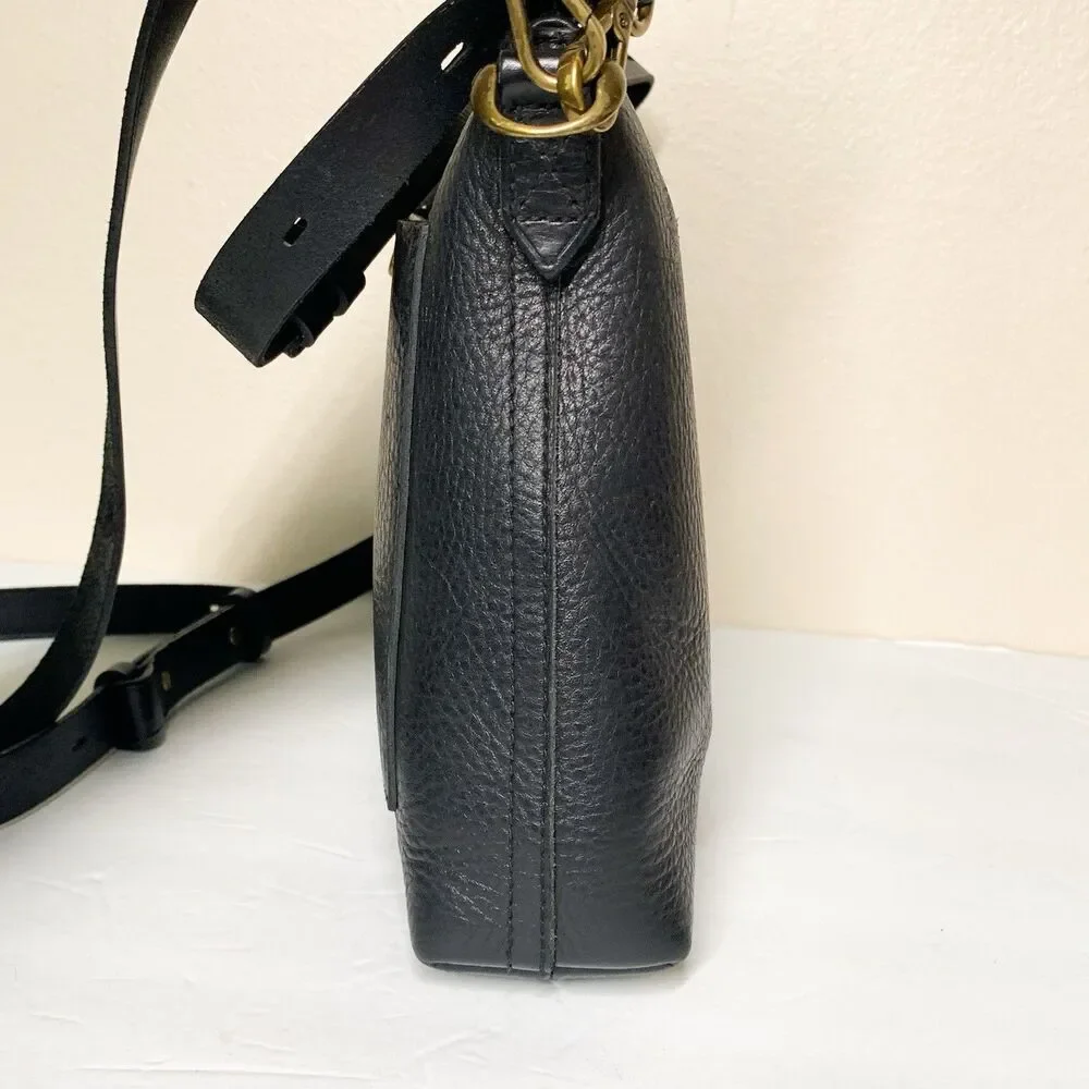 Madewell The Transport Shoulder Crossbody Bag Purse Black Leather NC275 - Picture 5 of 12